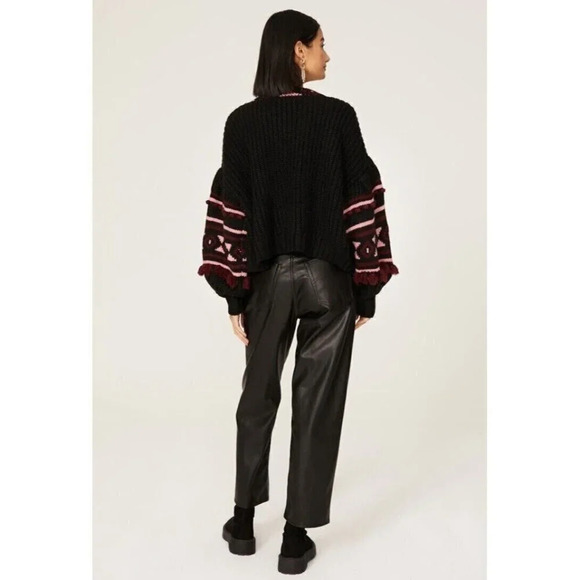 Sachin and Babi Landon Cardigan Womens Small Aztec Puff Bubble Sleeve - Picture 3 of 16